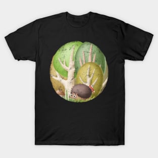 Cute hedgehog in forest T-Shirt